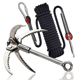 Stainless Steel Outdoor Grappling Hook with 50FT Rope/Climbing