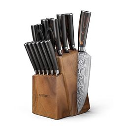 Yatoshi Knives 7 Piece High Carbon Stainless Steel Knife Block Set &  Reviews