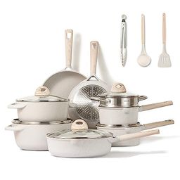 T-fal Initiatives Nonstick Cookware Set 18 Piece Oven Safe 350F Pots and  Pans, Dishwasher Safe Black