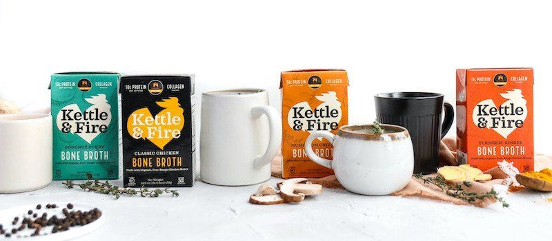 Kettle & Fire cartons and mugs