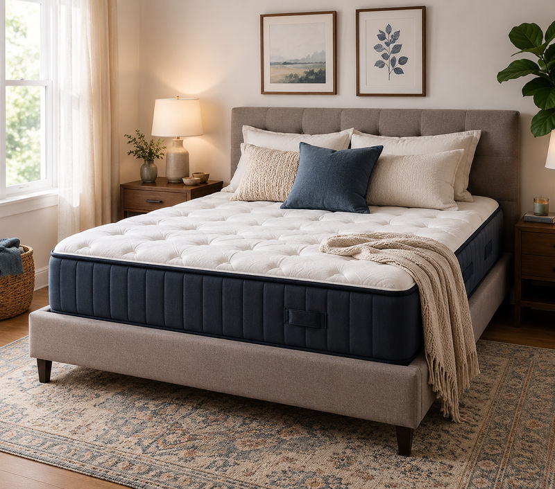 Modern bed with mattress
