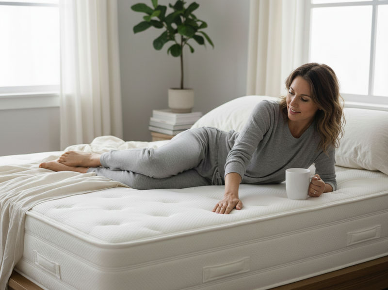 Stylish bedroom with a comfortable mattress