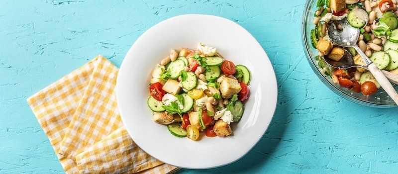 HelloFresh recipe including chickpeas and fresh vegetables