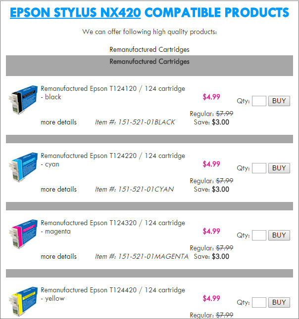 499inks compatibility list