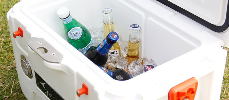 cooler with ice