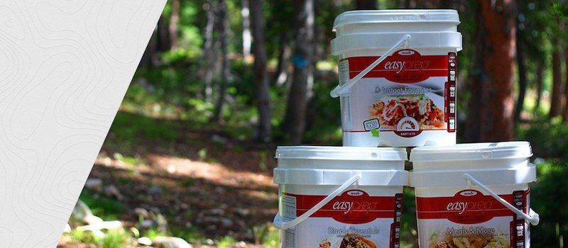 A stack of EasyPrep buckets