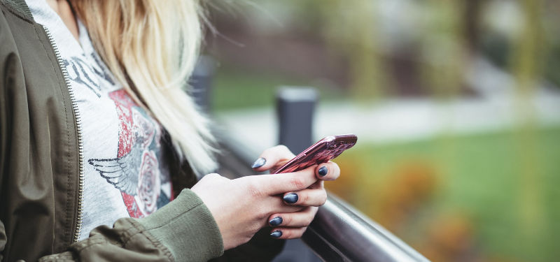 woman texting