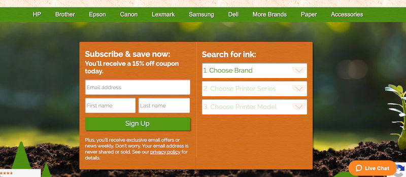 Screenshot of TomatoInk homepage