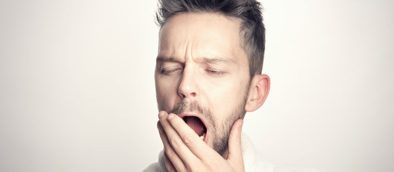 man yawning