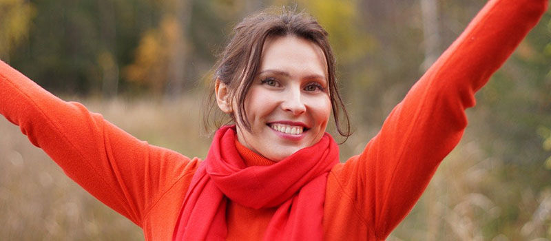 woman smiling