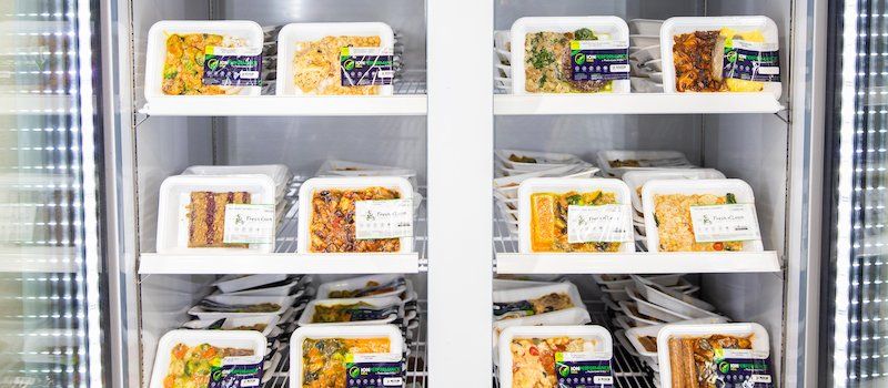 A refrigerator filled with Fresh n' Lean meals