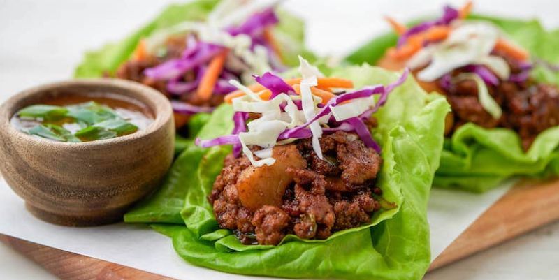 Picture of Home Chef lettuce wraps with shredded beef filling
