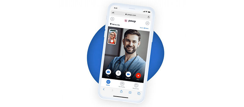 Photo of iPhone with Pawp open on screen