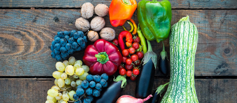 Fruits, nuts, and veggies