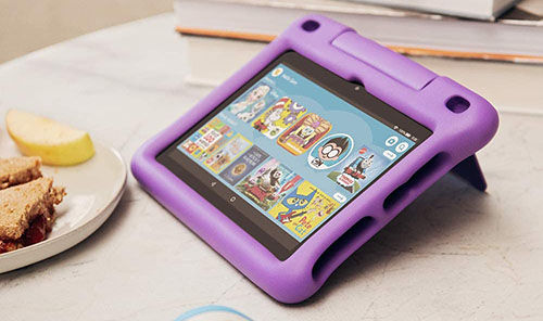 kids' tablet in purple case